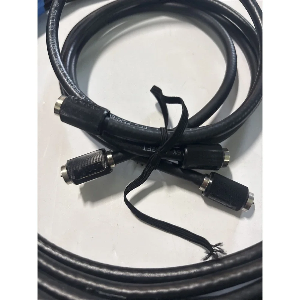 Lot Of 7 Coaxial Cables And 2 Boosters. Lengths 5-3'  1-6'  1-very long EUC Read